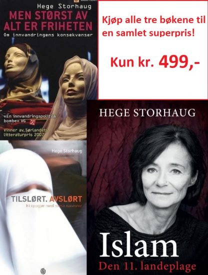 Bokpakke med Hege Storhaugs tre banebrytende bøker